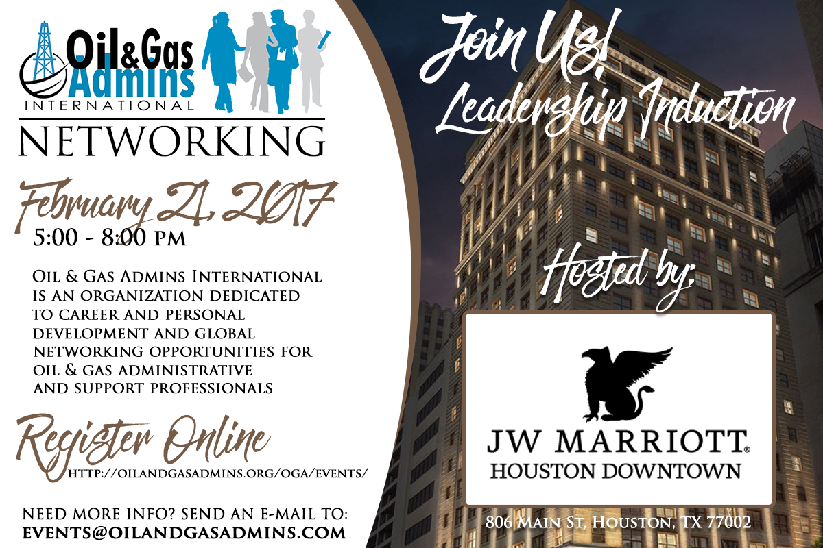 OGA NETWORKING AND LEADERSHIP INDUCTION AT JW MARRIOTT HOUSTON DOWNTOWN