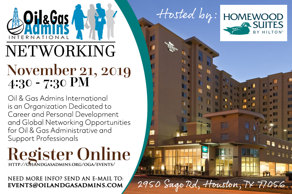 O&GA NETWORKING AT HOMEWOOD SUITES BY HILTON HOUSTON NEAR THE GALLERIA